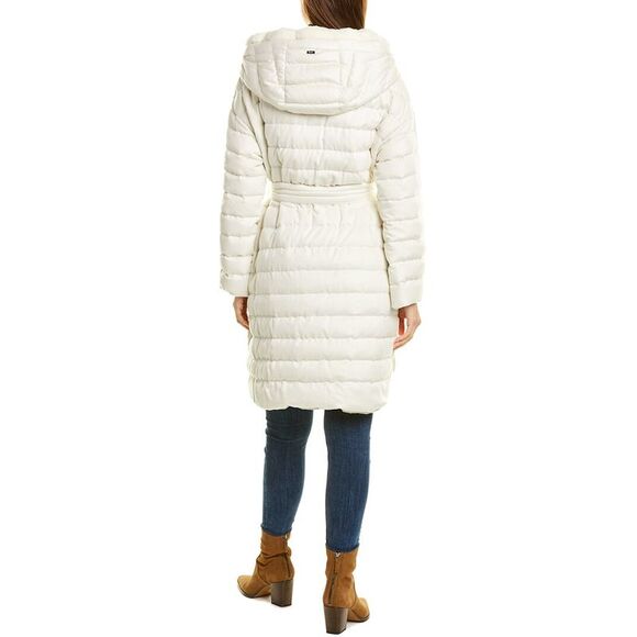 Herno Womens  Cashmere & Silk-Blend Parka, White - Picture 2 of 4